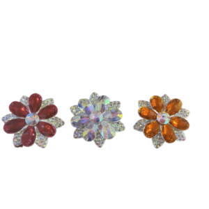 Crystal Flowers Clips