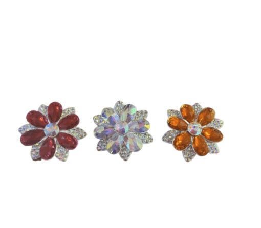 Crystal Flowers Clips